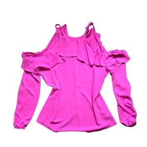 Michael Kors magenta women’s long sleeve blouse femenine balletcore barbiecore